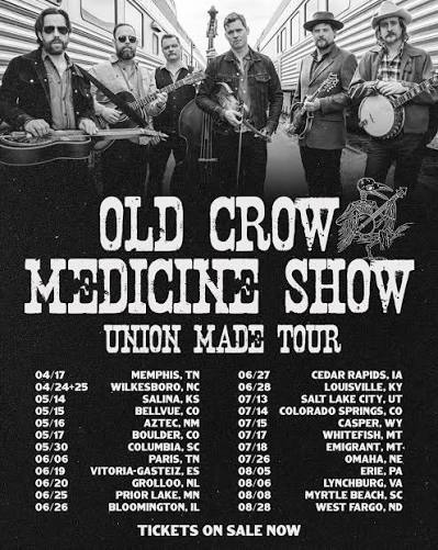 Old Crow Medicine Show tour poster — 2026